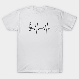 Music Heartbeat Love Singer Clef Cute Modern Forever Melody Beat DJ Gift T-Shirt